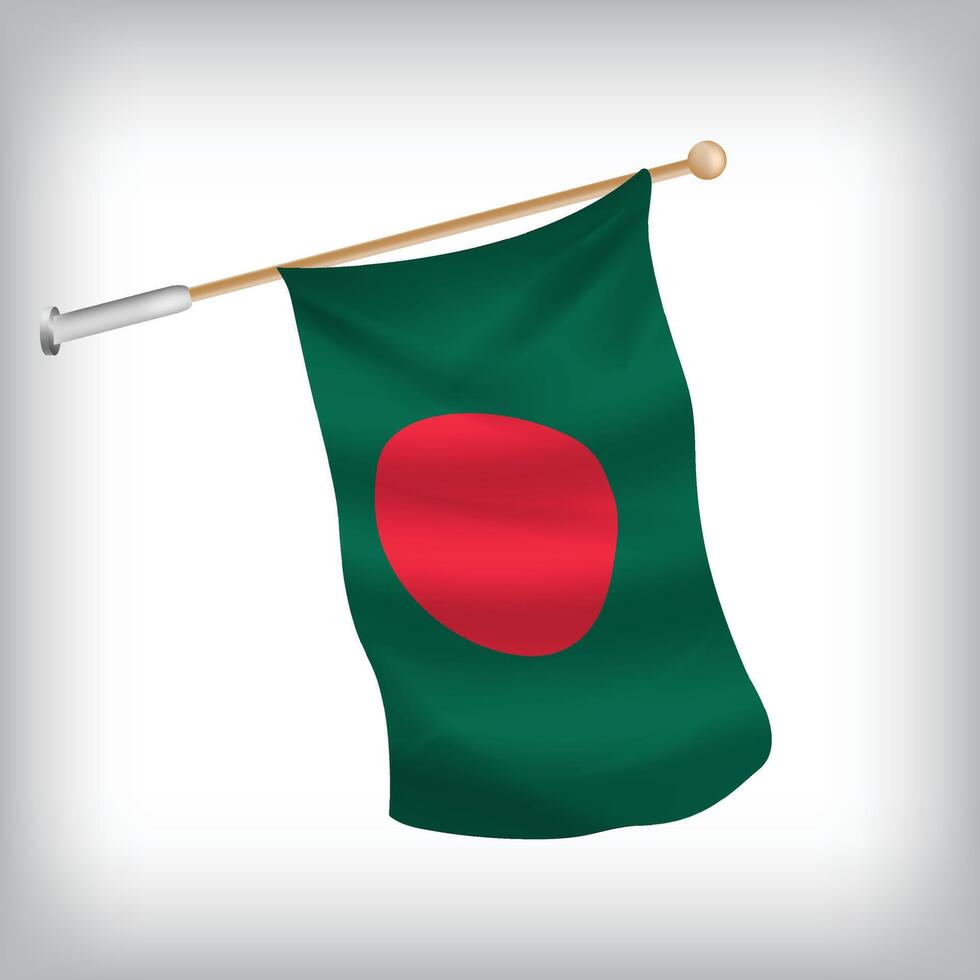 realistic illustration of Bangladesh flags waving on the wall. The set is in the collection vector