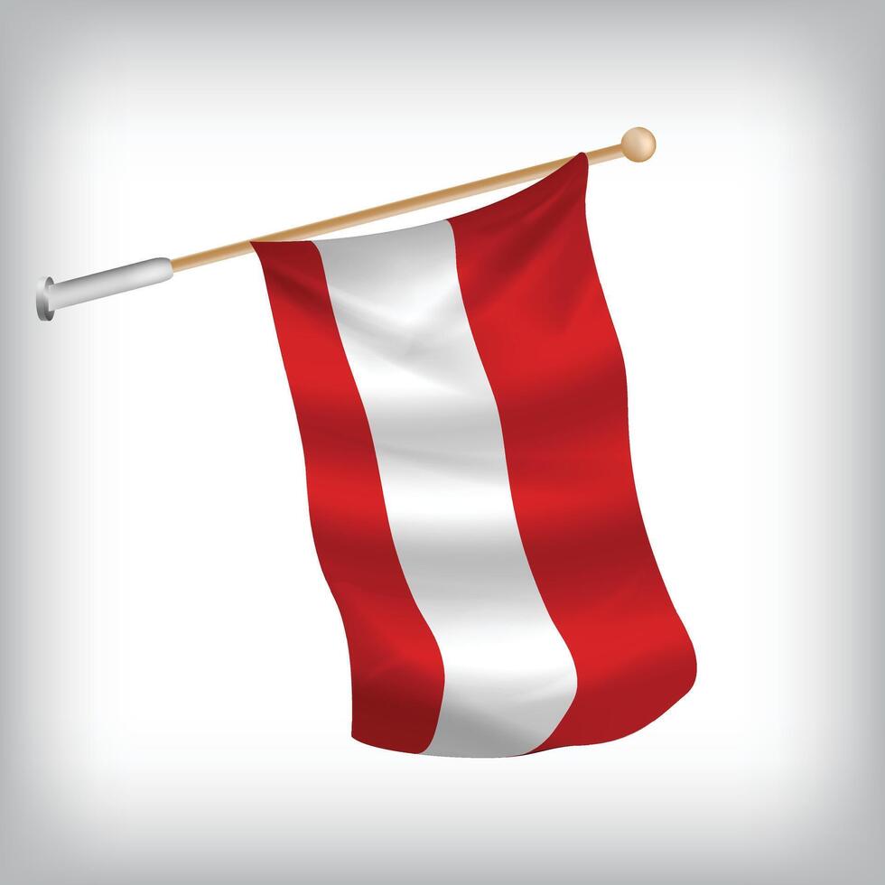 realistic illustration of Austria flags waving on the wall. The set is in the collection vector