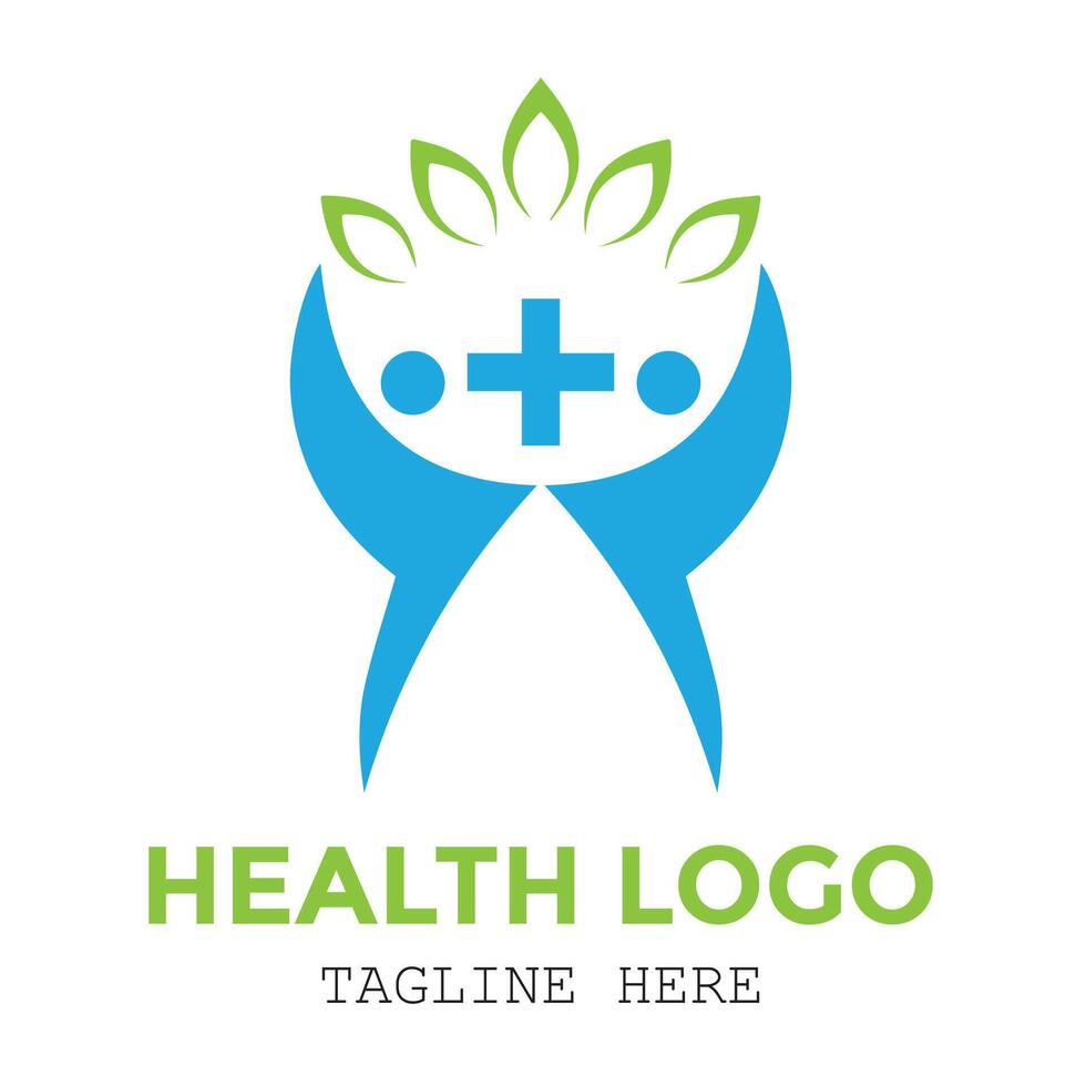 Health protection plus medical minimalist modern logo design vector