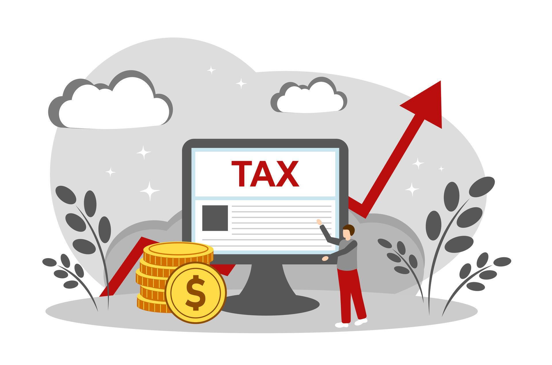 The concept of tax increases. Tax office. Payment of taxes 51284281