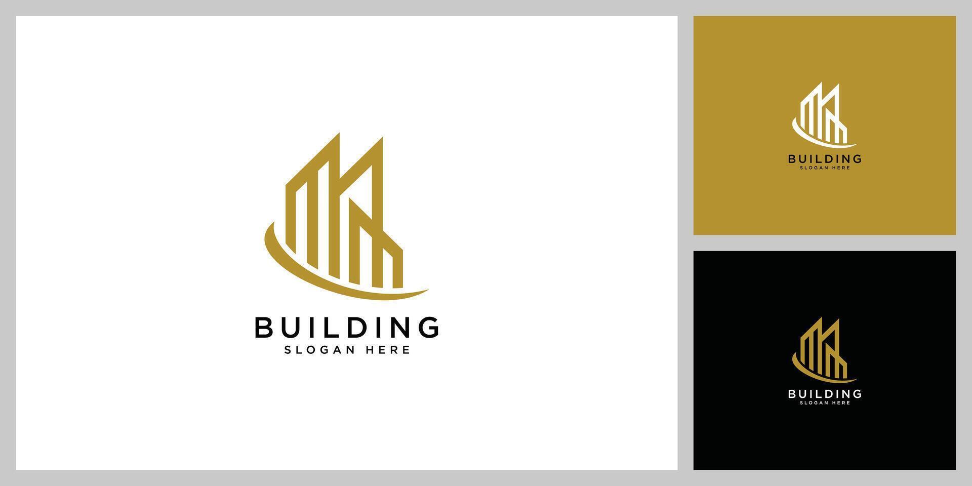 Buildings real estate logo design vector