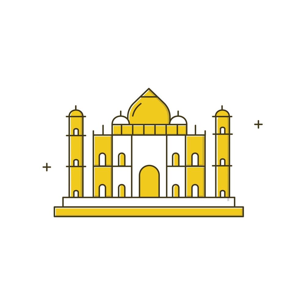 Taj Mahal Icon Design vector