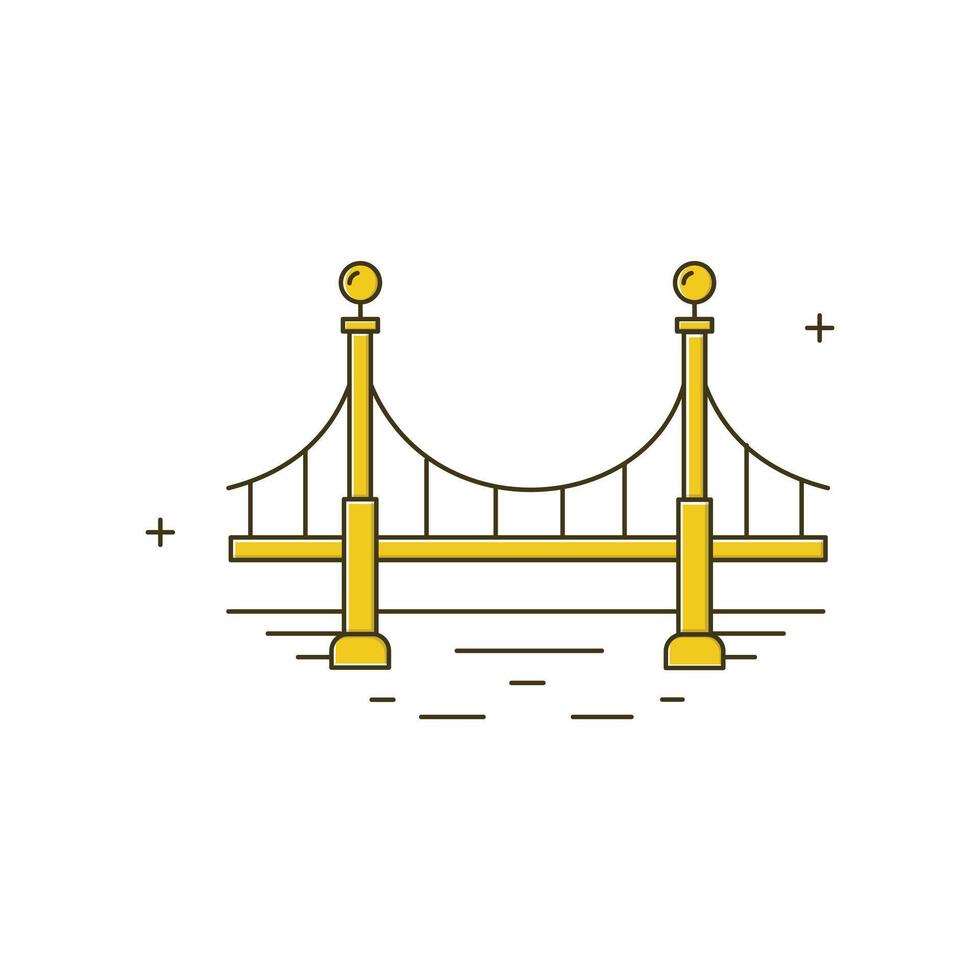 Bridge, River Crossing, Bridge Structure Icon Design vector