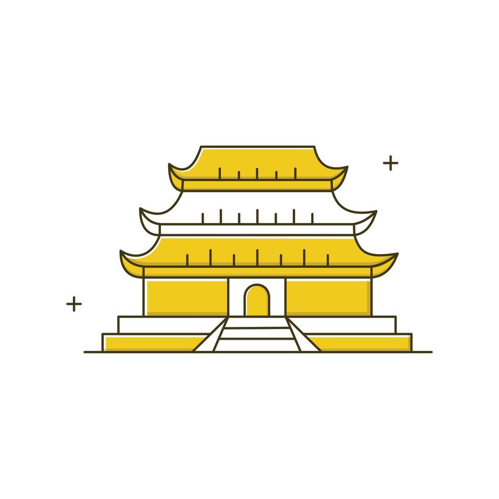 Forbidden City Illustration Icon Design vector