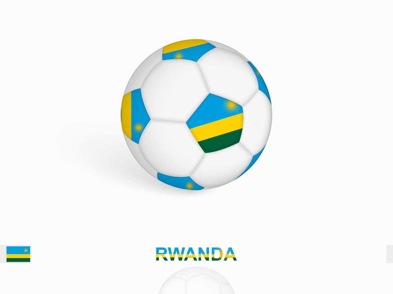 Soccer ball with the Rwanda flag, football sport equipment. vector