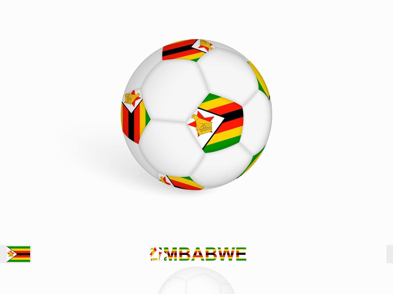 Soccer ball with the Zimbabwe flag, football sport equipment. vector