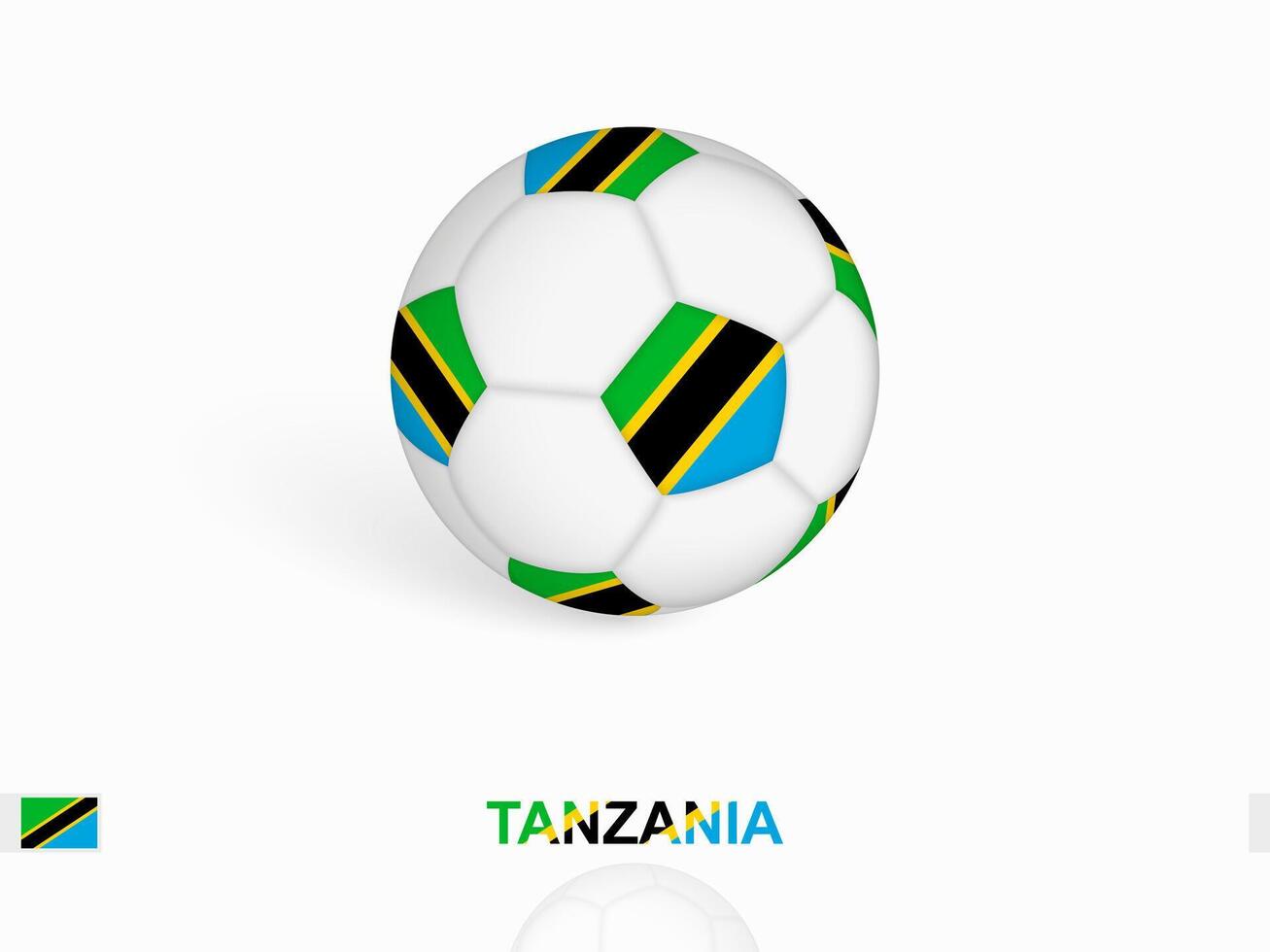 Soccer ball with the Tanzania flag, football sport equipment. vector