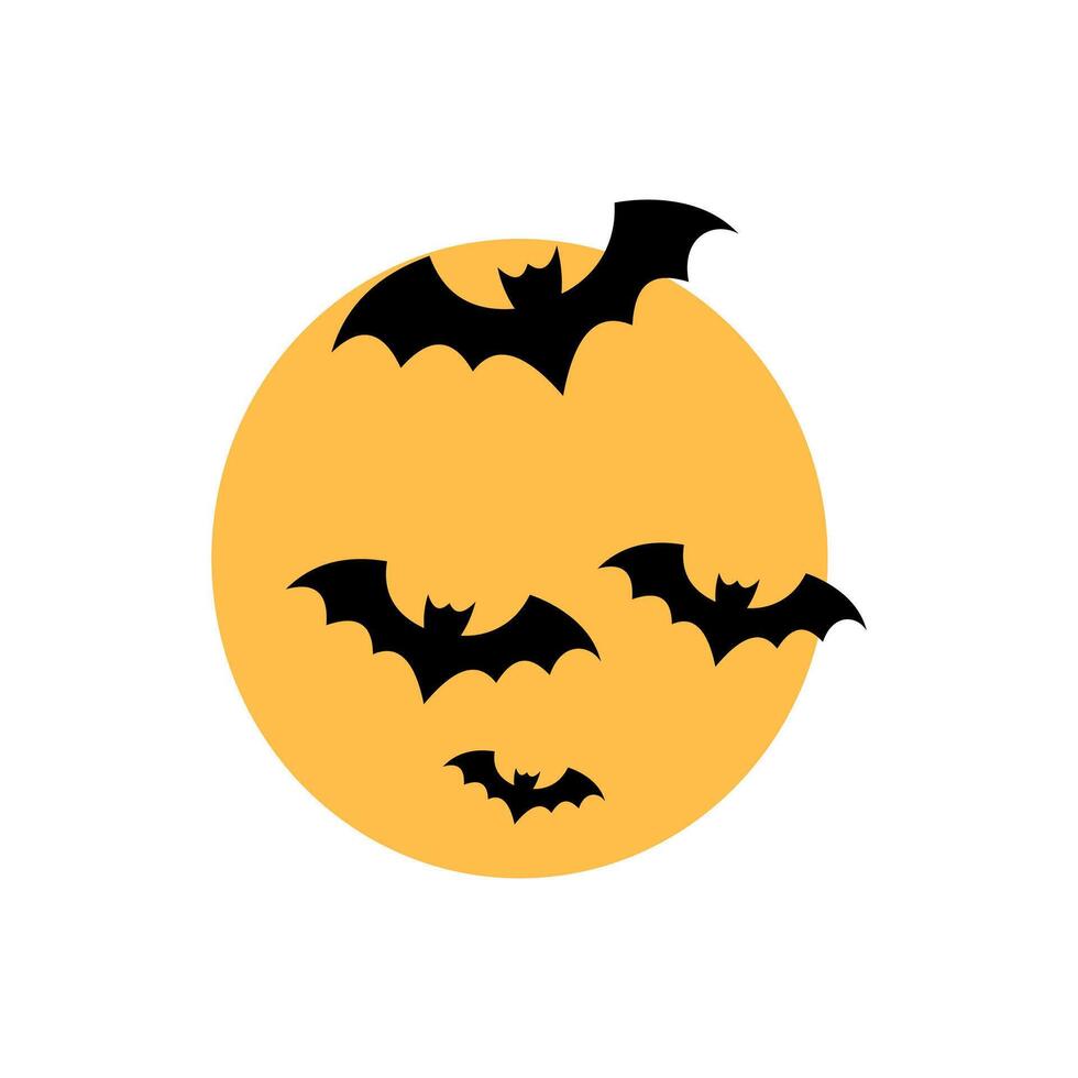 Halloween bats flying over the moon vector
