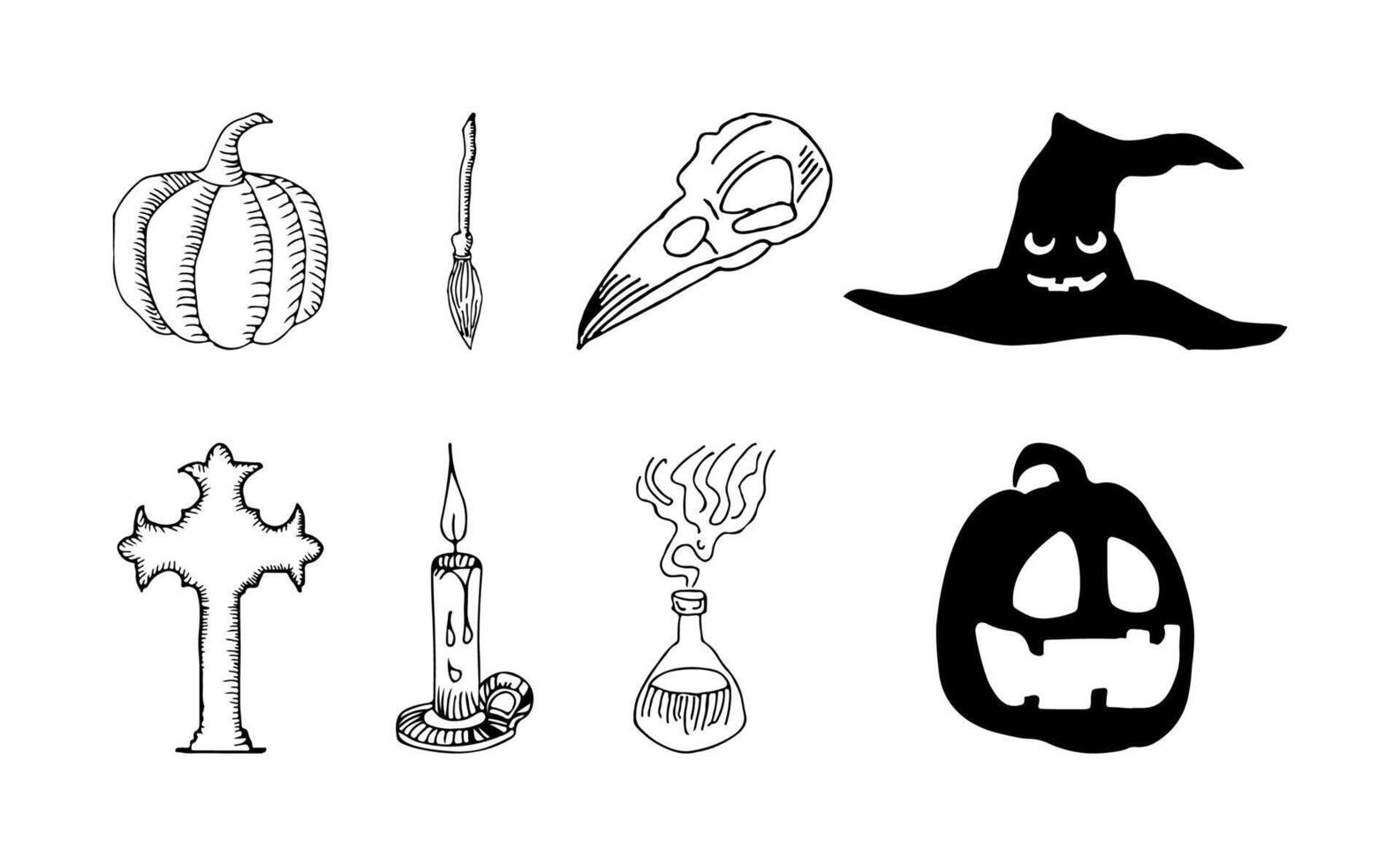 Halloween icons set vector