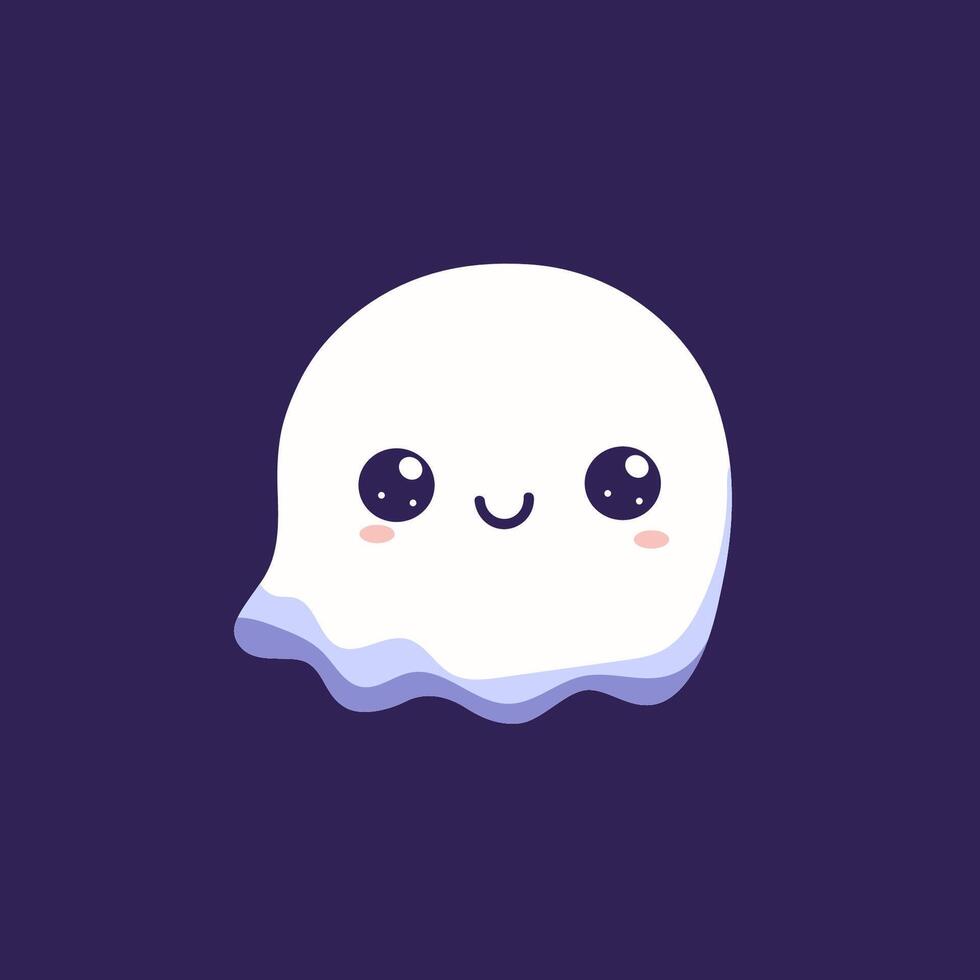 A cute ghost with a smile on its face vector