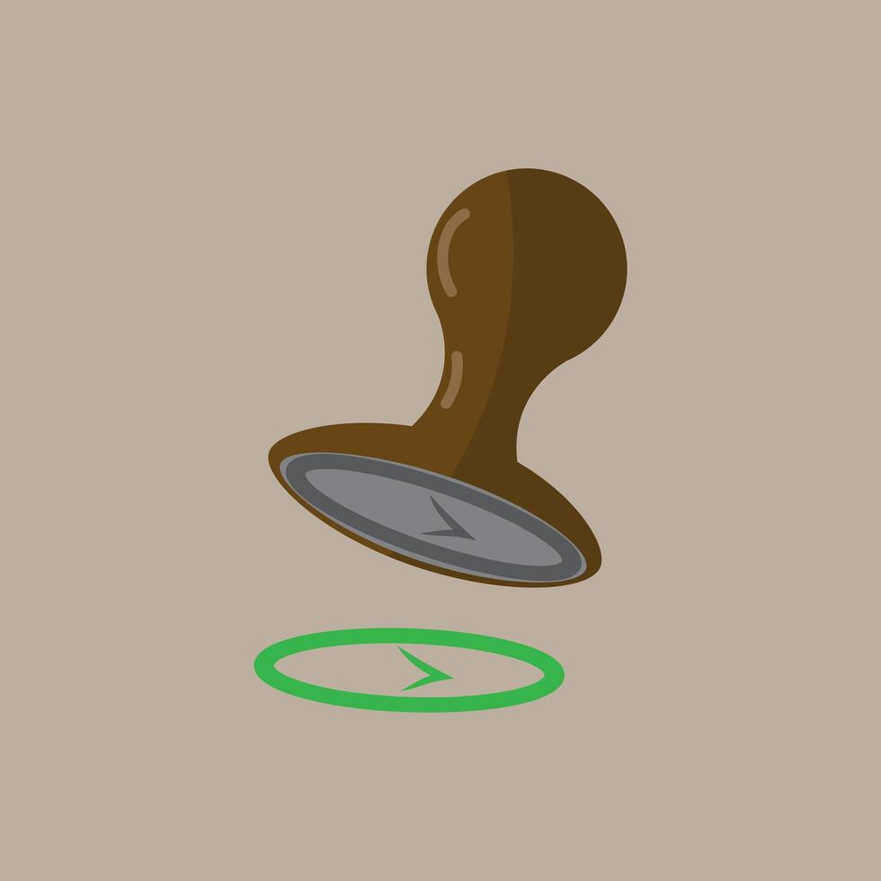 Stamp and check mark silhouette icon. vector