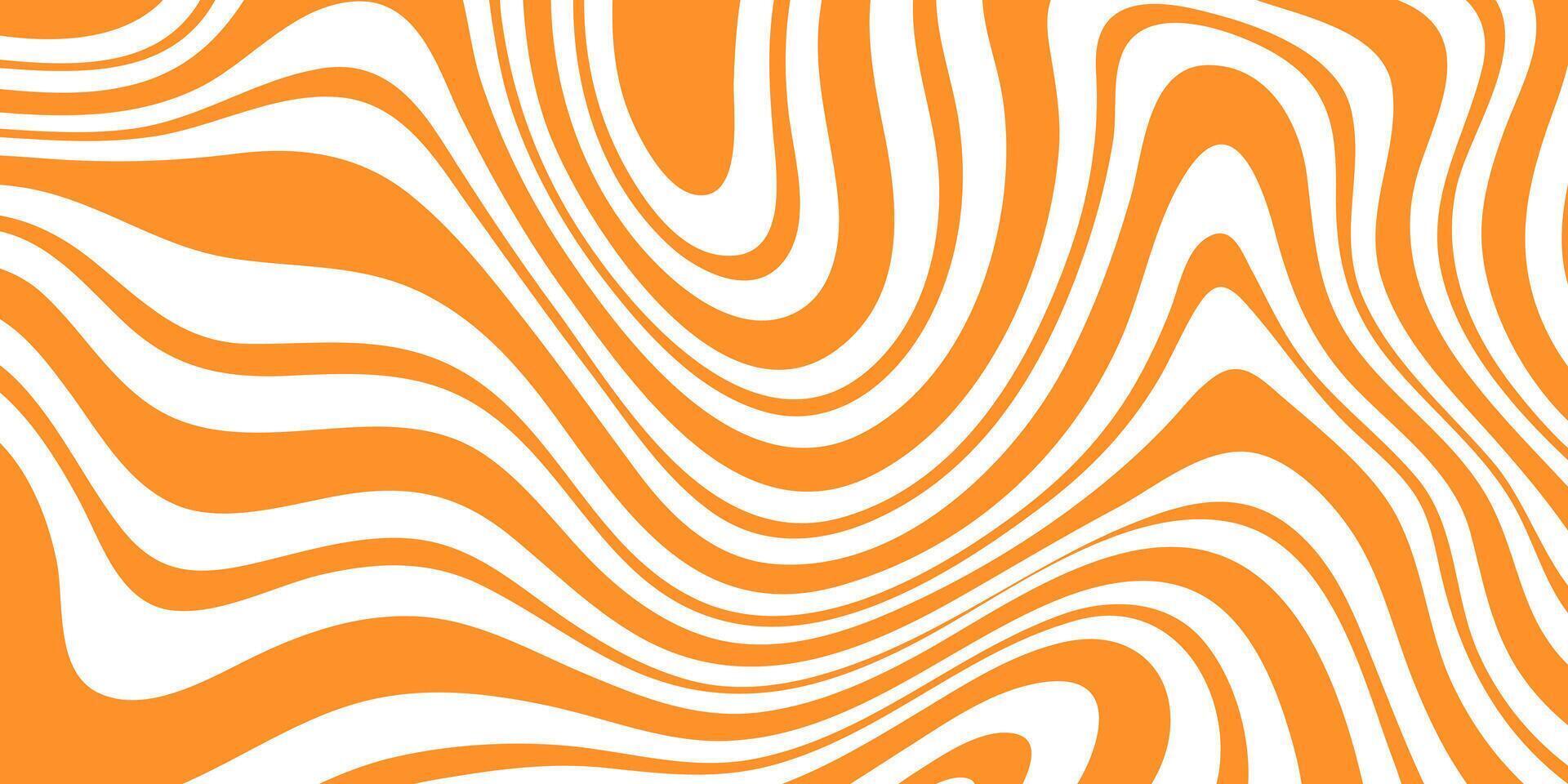 Abstract caramel pattern. Background striped psychedelic retro style. Wave pattern in toffee color vector