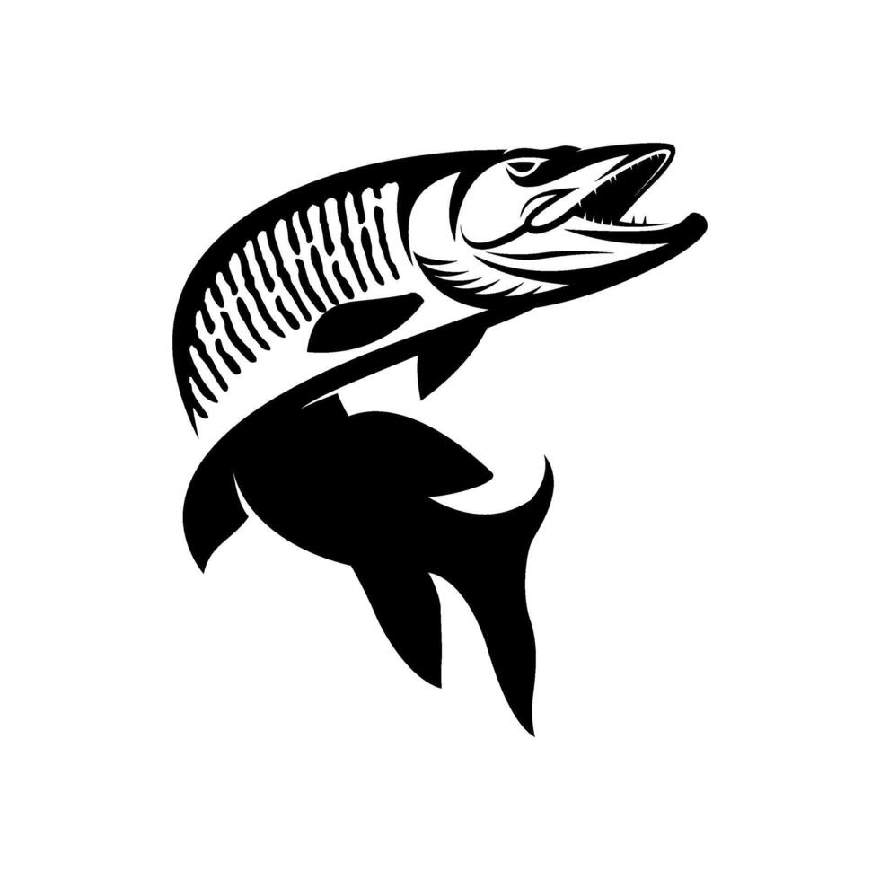 muskie fishing illustration logo image t shirt vector