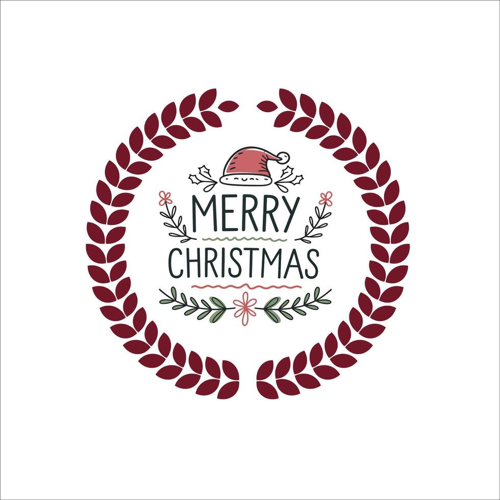 Festive Pastel Christmas Trees Snowflakes Illustration vector