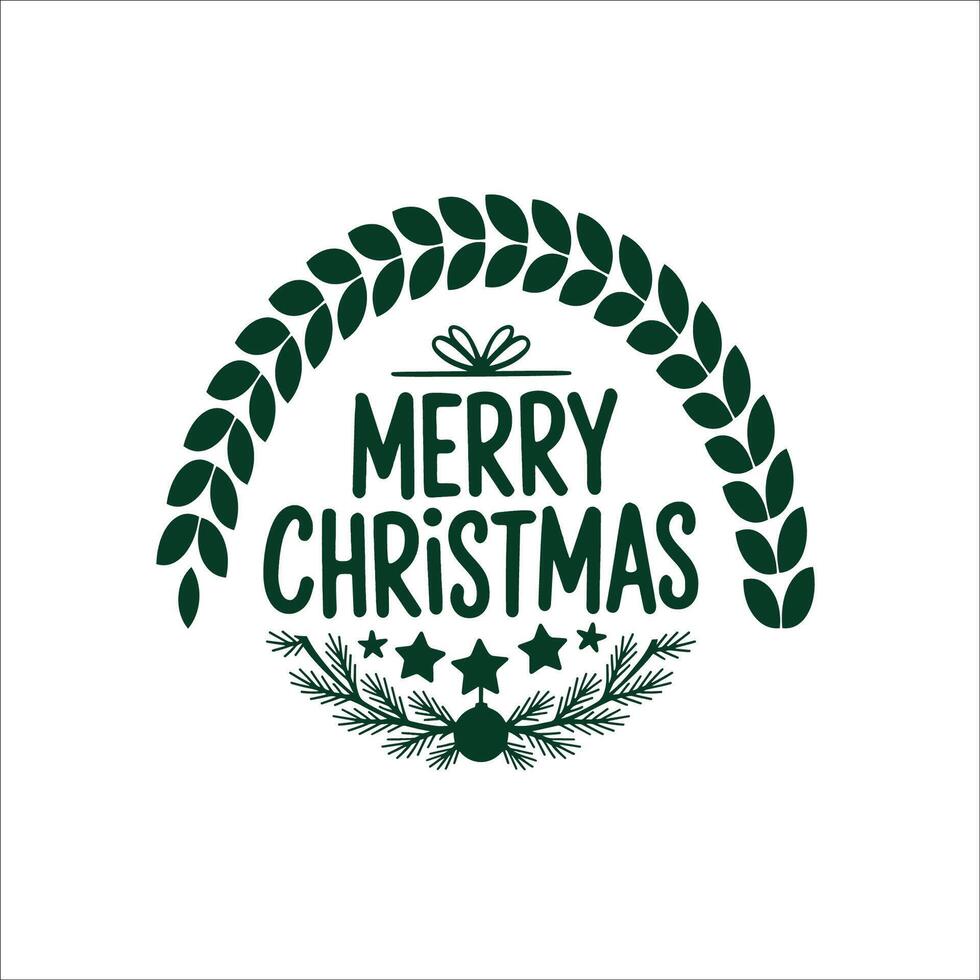 Elegant Christmas Trees with Merry Christmas Typography vector