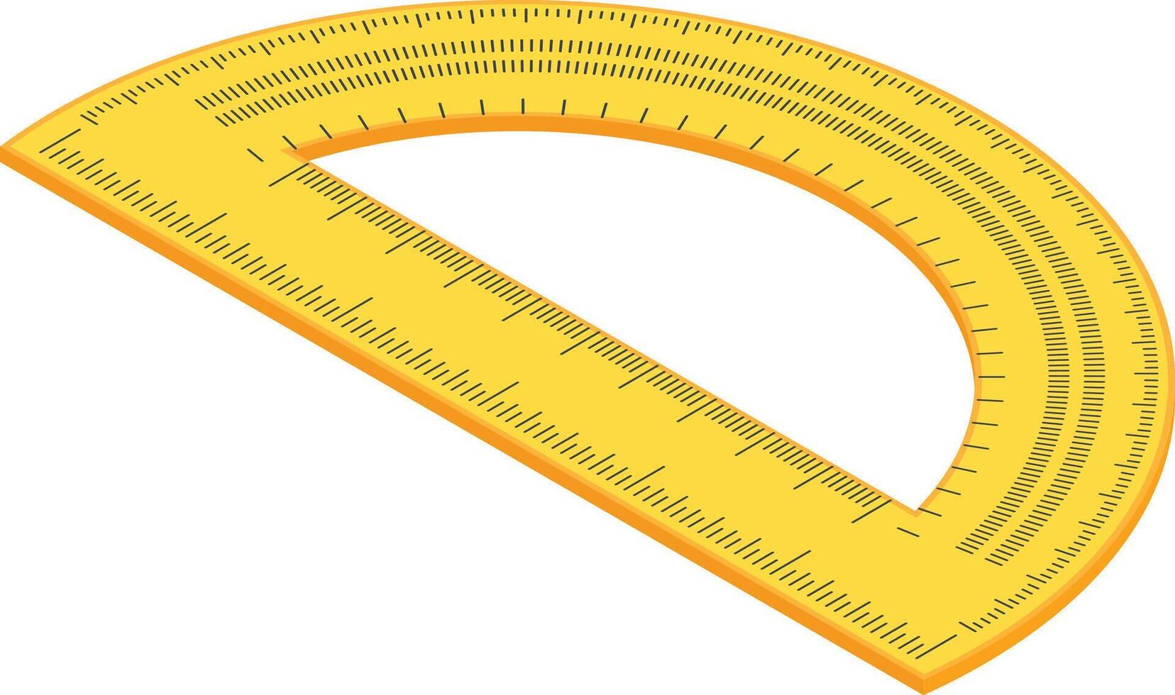 Yellow Protractor with Ruler Marks vector