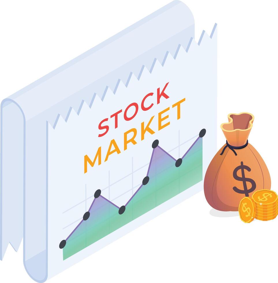 Stock Market Growth and Investment vector