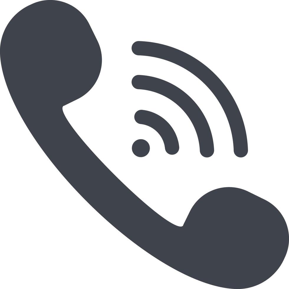 Telephone Receiver Icon with Signal Waves vector