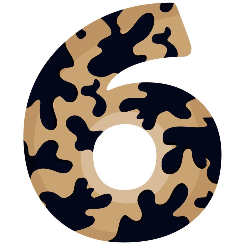 number 6 design for new year with animal design namely with spots of common yellow boa vector