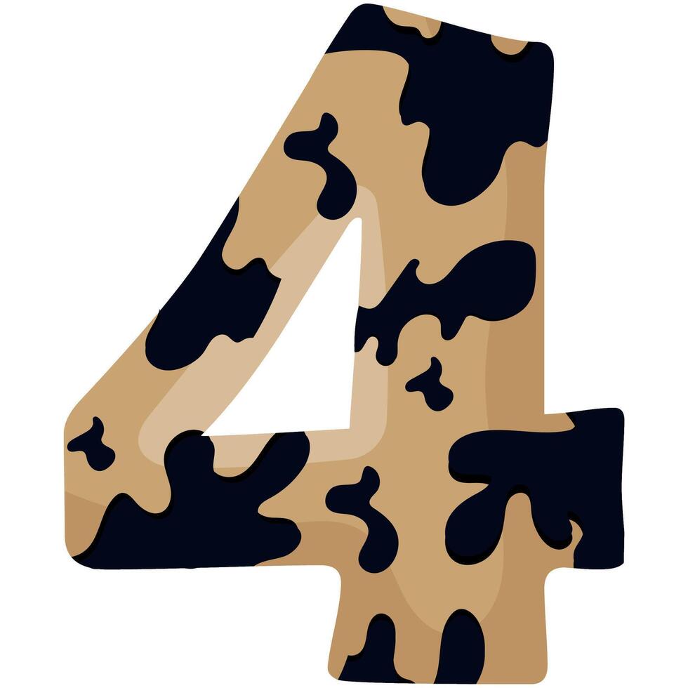 number 4 design for new year with animal design namely with spots of common yellow boa vector