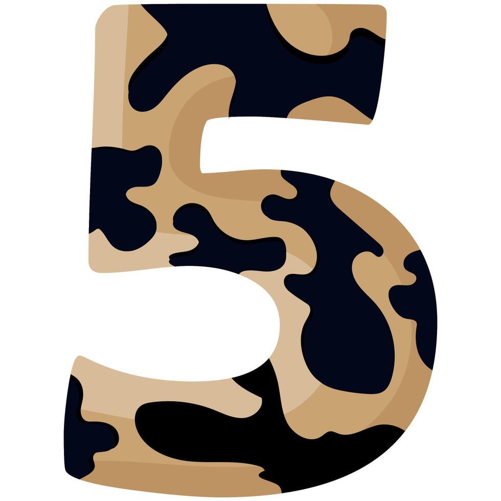 number 5 design for new year with animal design namely with spots of common yellow boa vector