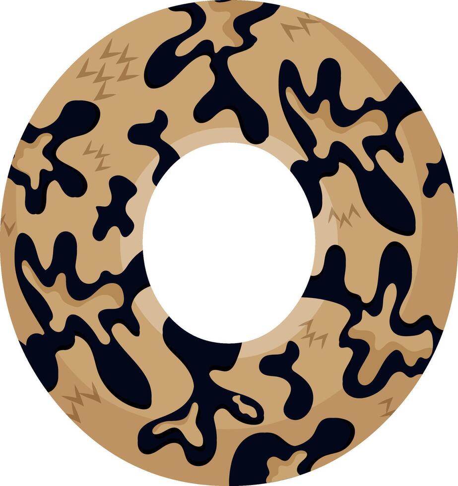 design of number 0 for new year with animal design namely with detailed skin spots of common yellow boa vector