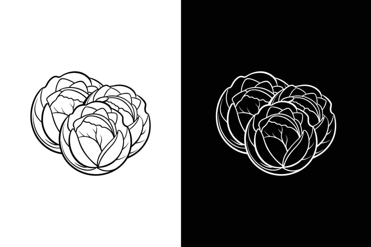 Brussels Sprouts Icon. Simple Line Design vector