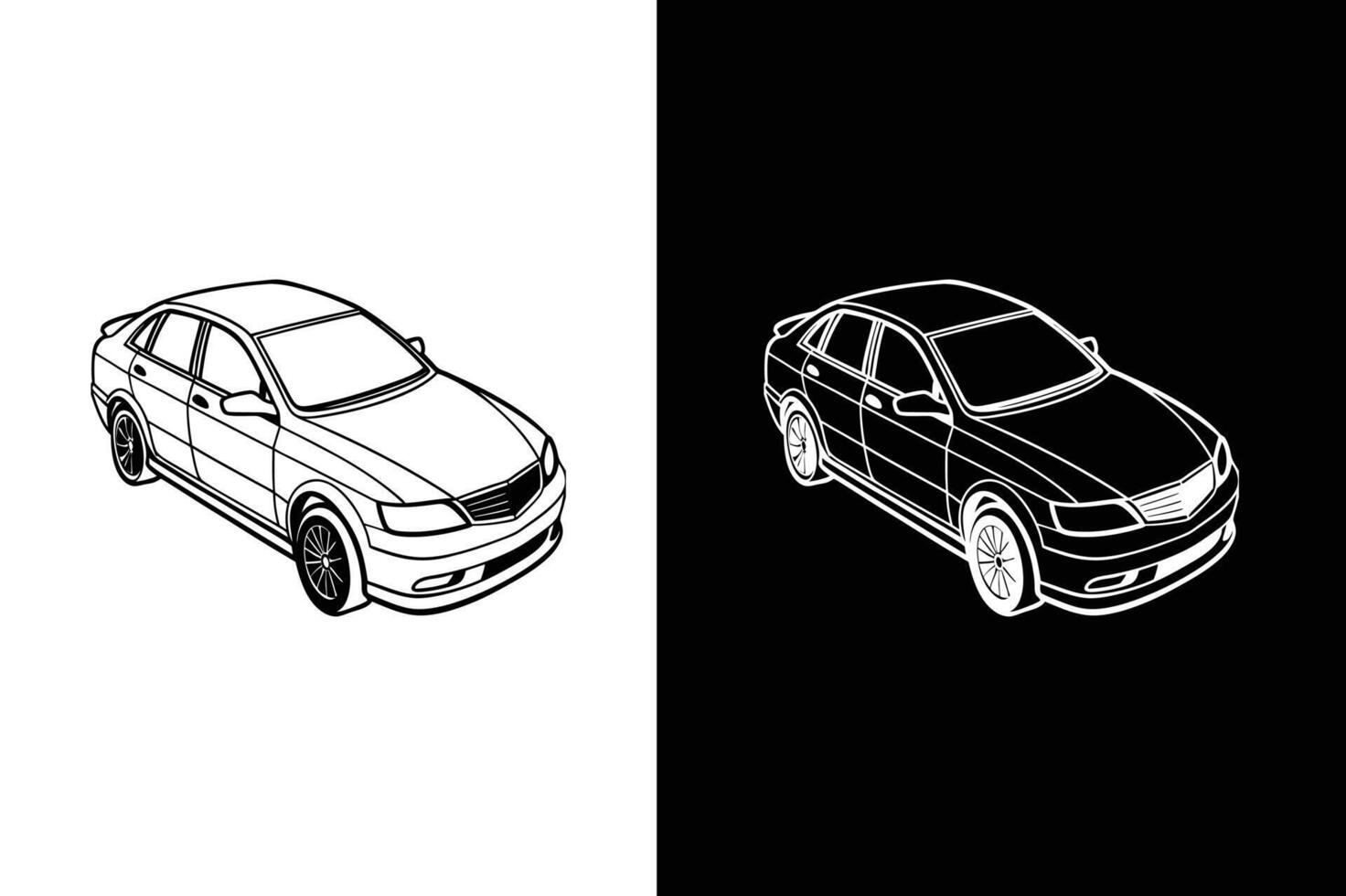 Sleek Car Line Icon on White Background vector