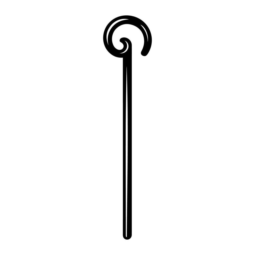 cane icon or modern line symbol. line art and icon design with bold outline. Black and white Pixel Perfect minimalistic symbol isolated white background. Silhouette simple thin sign vector