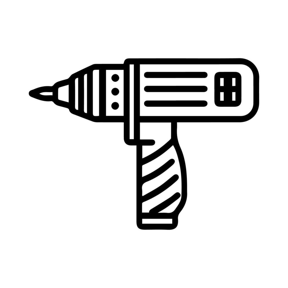 drill icon or modern line symbol. line art and icon design with bold outline. Black and white Pixel Perfect minimalistic symbol isolated white background. Silhouette simple thin sign vector