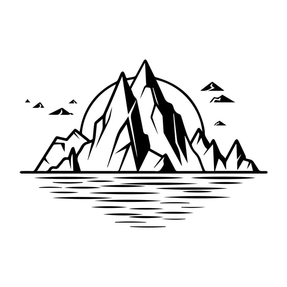 glacier icon or modern line symbol. line art and icon design with bold outline. Black and white Pixel Perfect minimalistic symbol isolated white background. Silhouette simple thin sign vector
