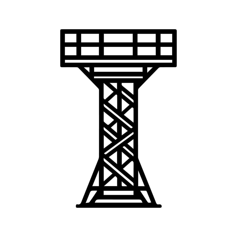 aerial platform icon or modern line symbol. line art and icon design with bold outline. Black and white Pixel Perfect minimalistic symbol isolated white background. Silhouette simple thin sign vector