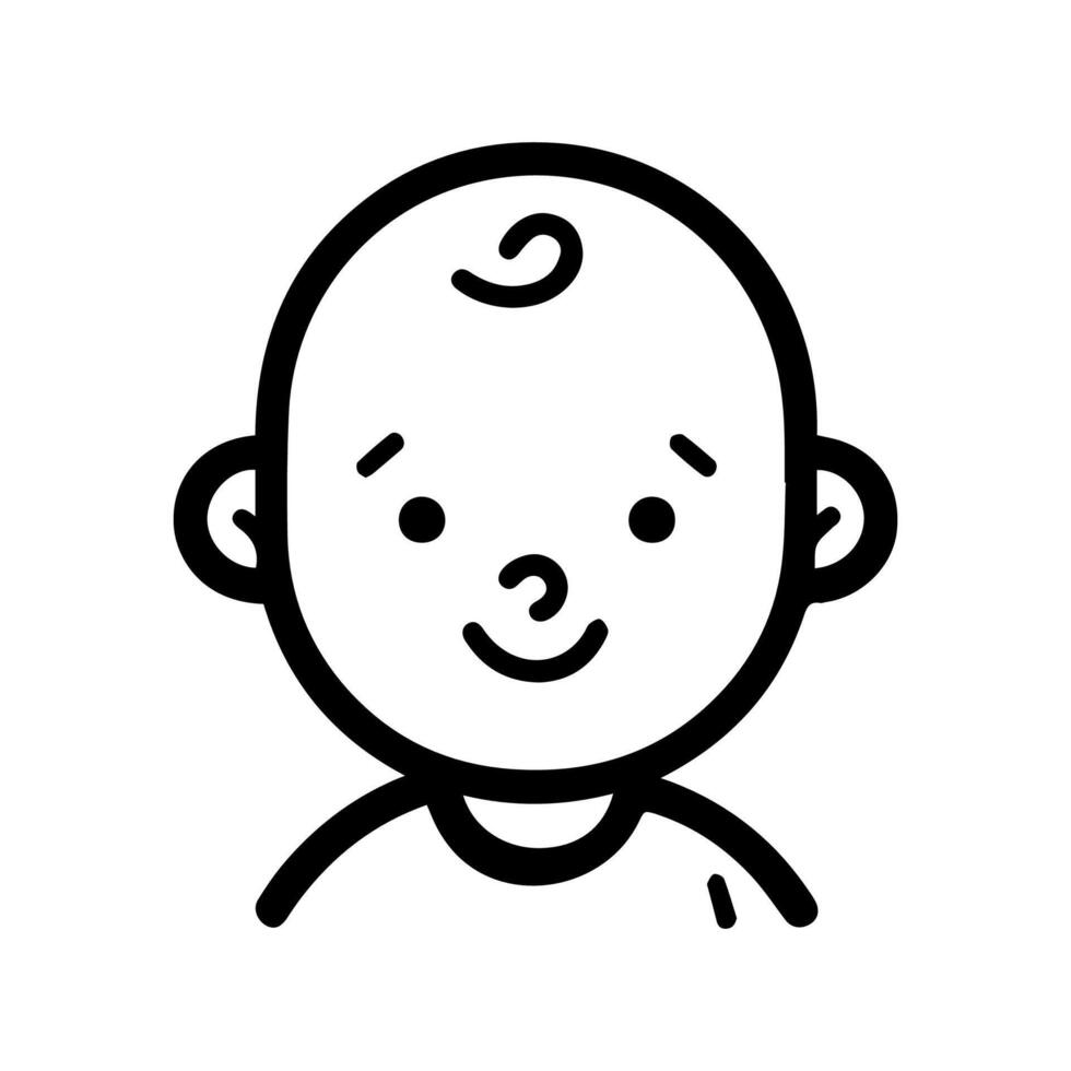 Baby icon or modern line symbol. line art and icon design with bold outline. Black and white Pixel Perfect minimalistic symbol isolated white background. Silhouette simple thin sign vector