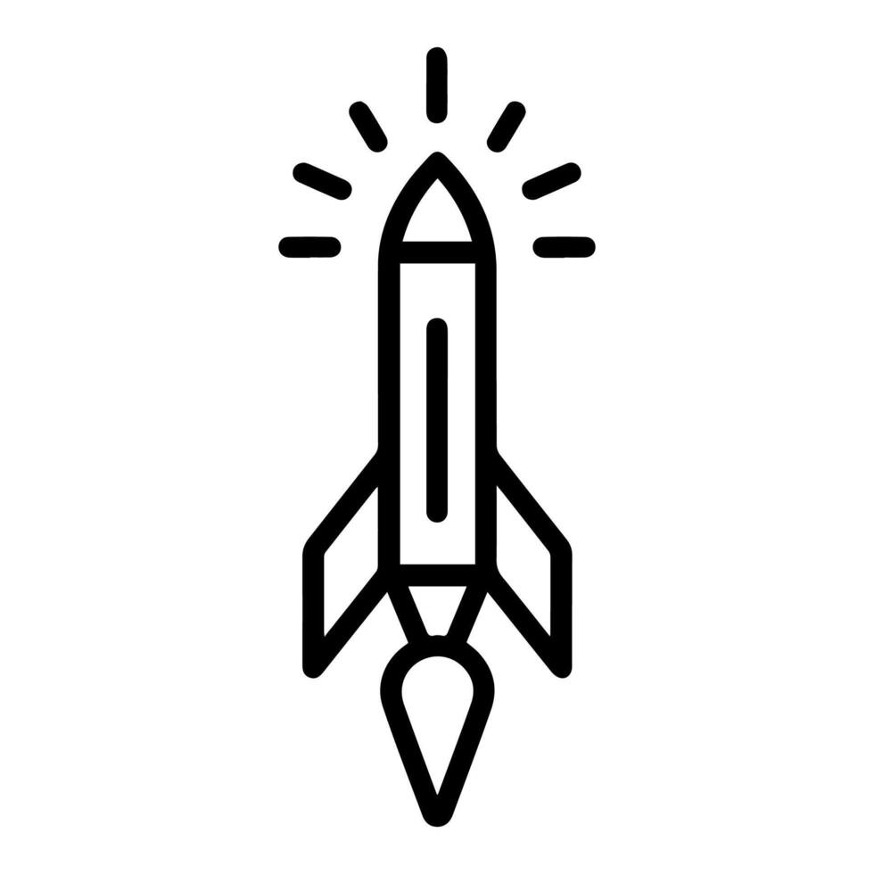 aerial bomb icon or modern line symbol. line art and icon design with bold outline. Black and white Pixel Perfect minimalistic symbol isolated white background. Silhouette simple thin sign vector