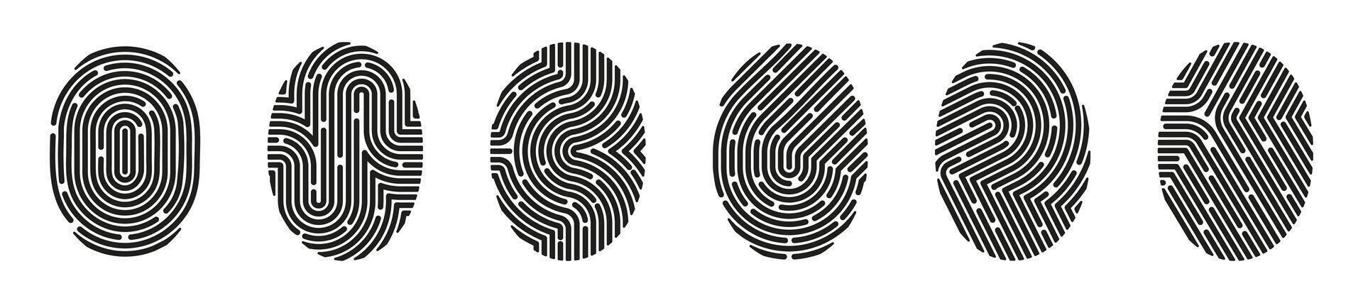 Fingerprint icons. Simple fingerprint icons vector
