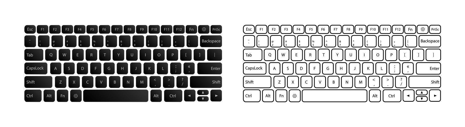 Computer keyboard set vector
