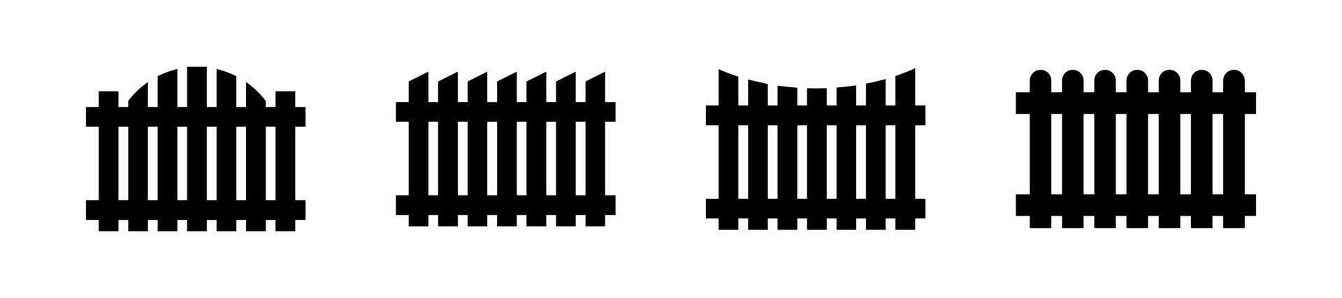 The fence flat silhouette set vector
