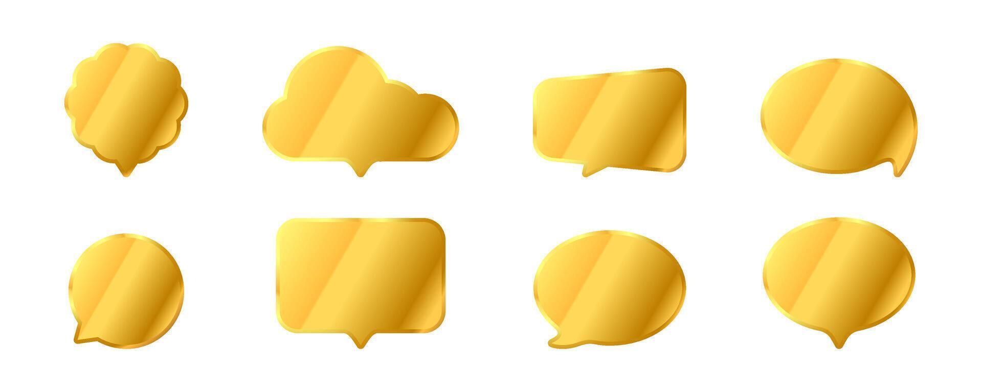 Golden shiny frame set vector