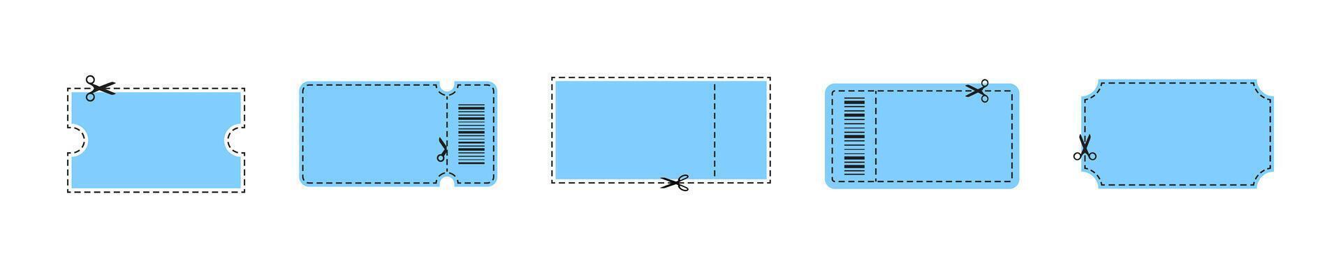 Cutout ticket set vector