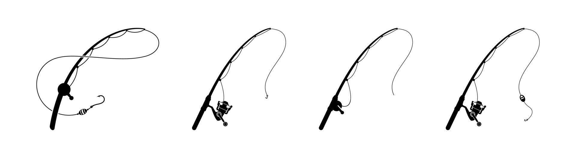 Fishing rod silhouette vector