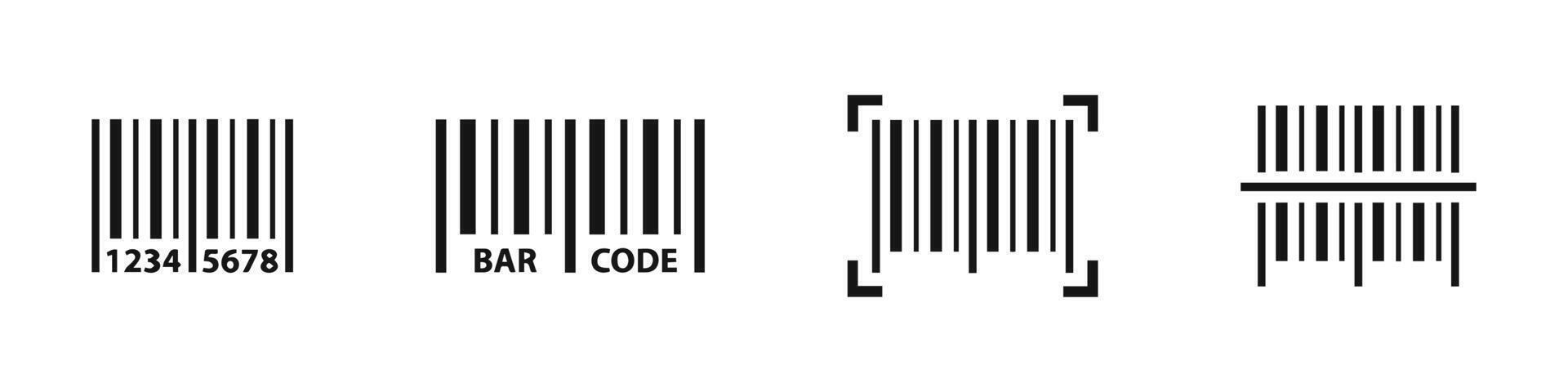 Bar code icon set vector