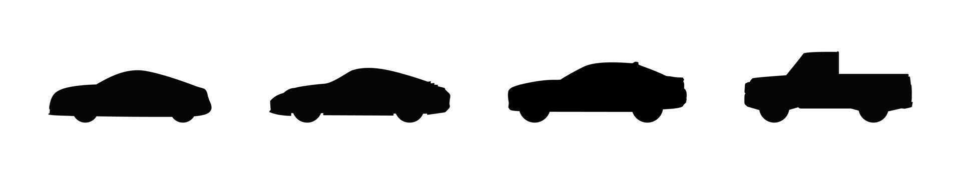 Car silhouette icon set vector