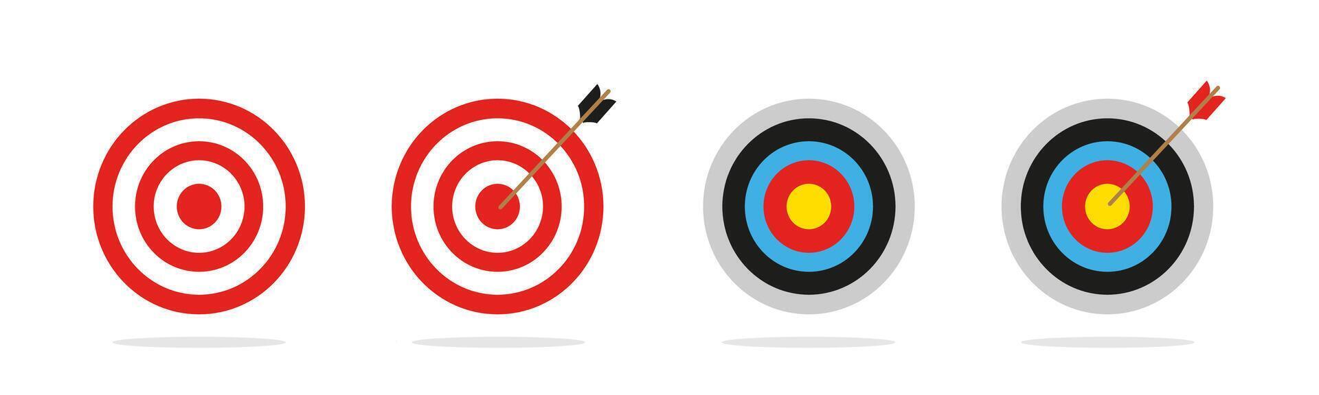 Arrow with target icon set vector