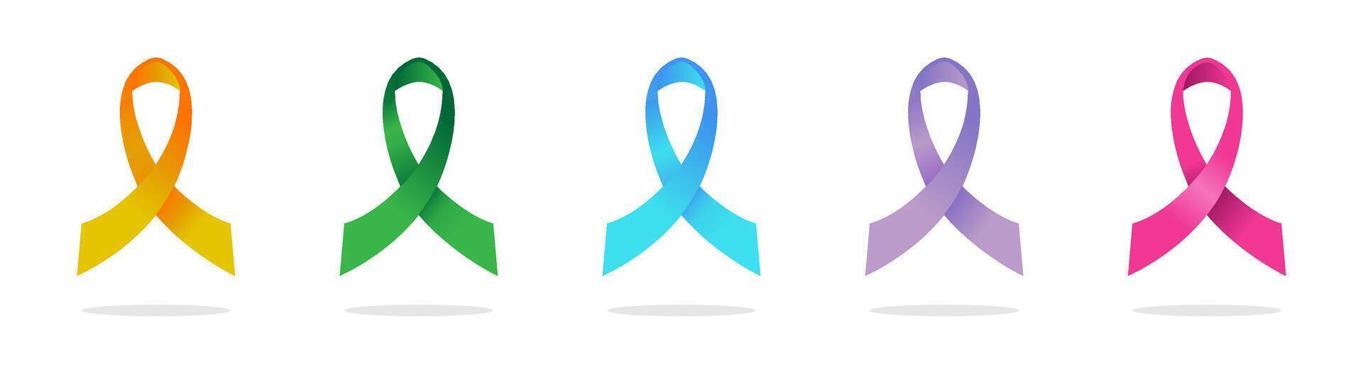 Ribbon bow set vector