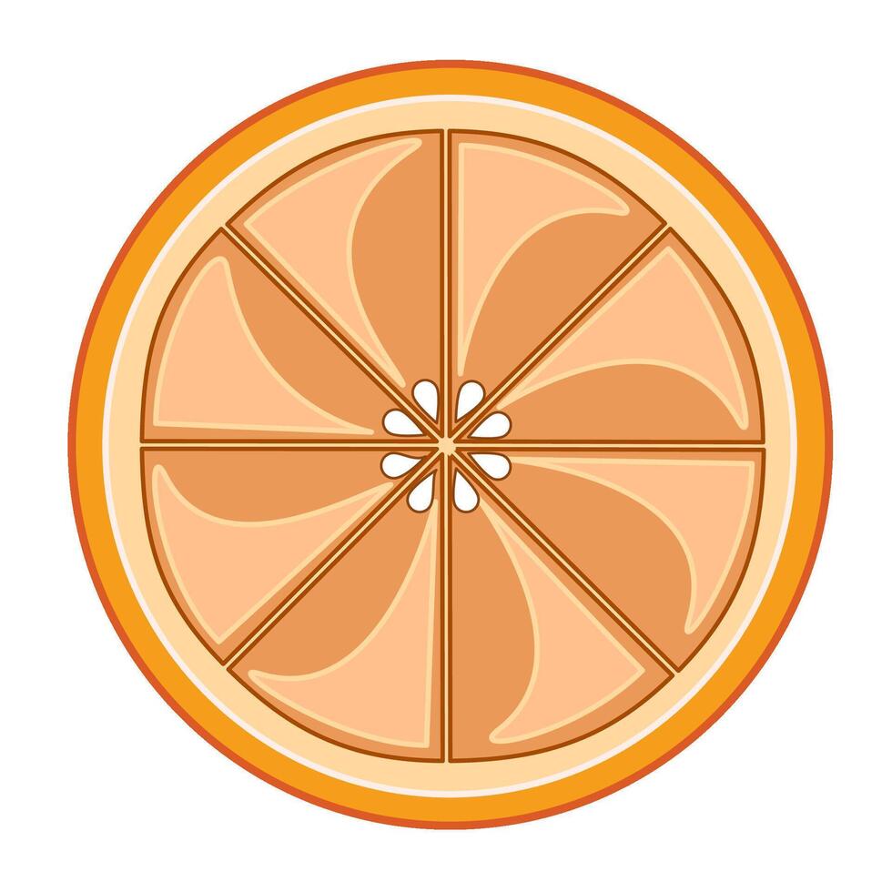 Grapefruit fruit slice illustration. Flat illustration of grapefruit citrus slice vector