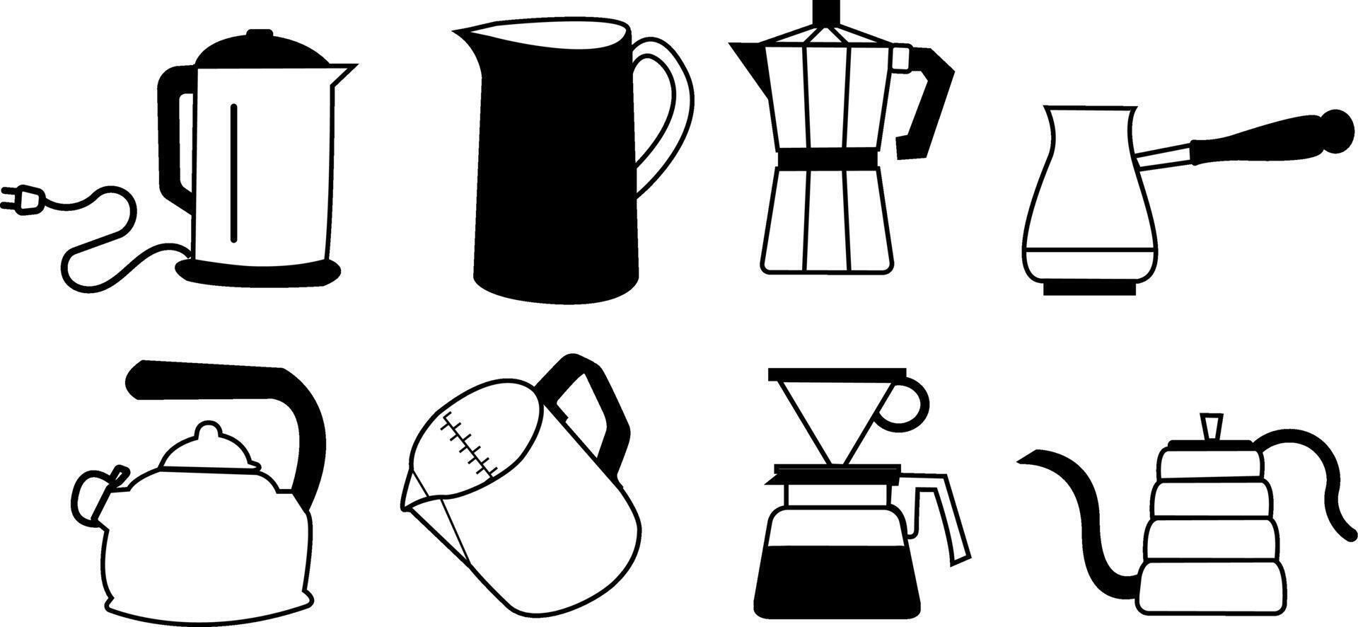 Cafe Vibes - Minimalist Coffee Doodle Illustrations vector