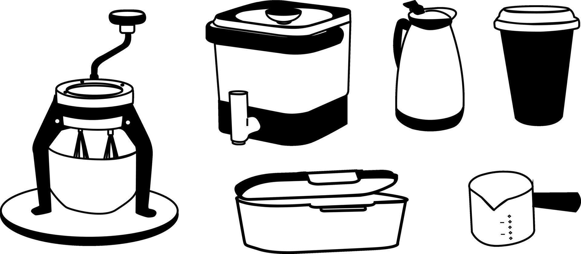 Coffee Lovers Set - Simple Doodles for Cafe Designs vector