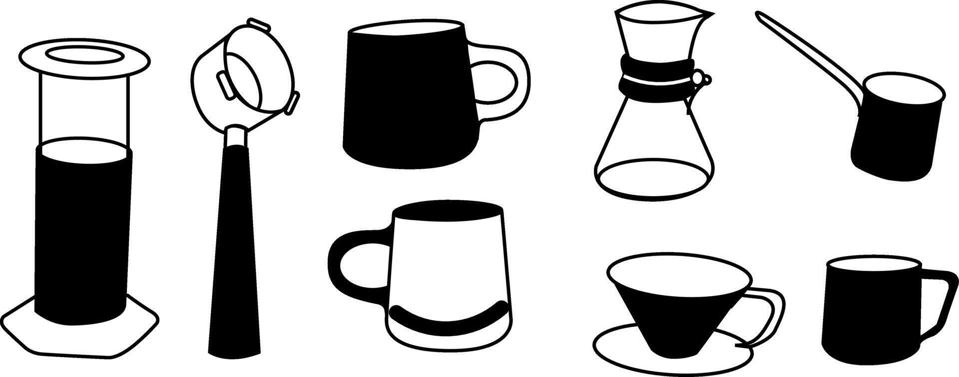 Coffee Set Doodles - Simple and Stylish Designs vector
