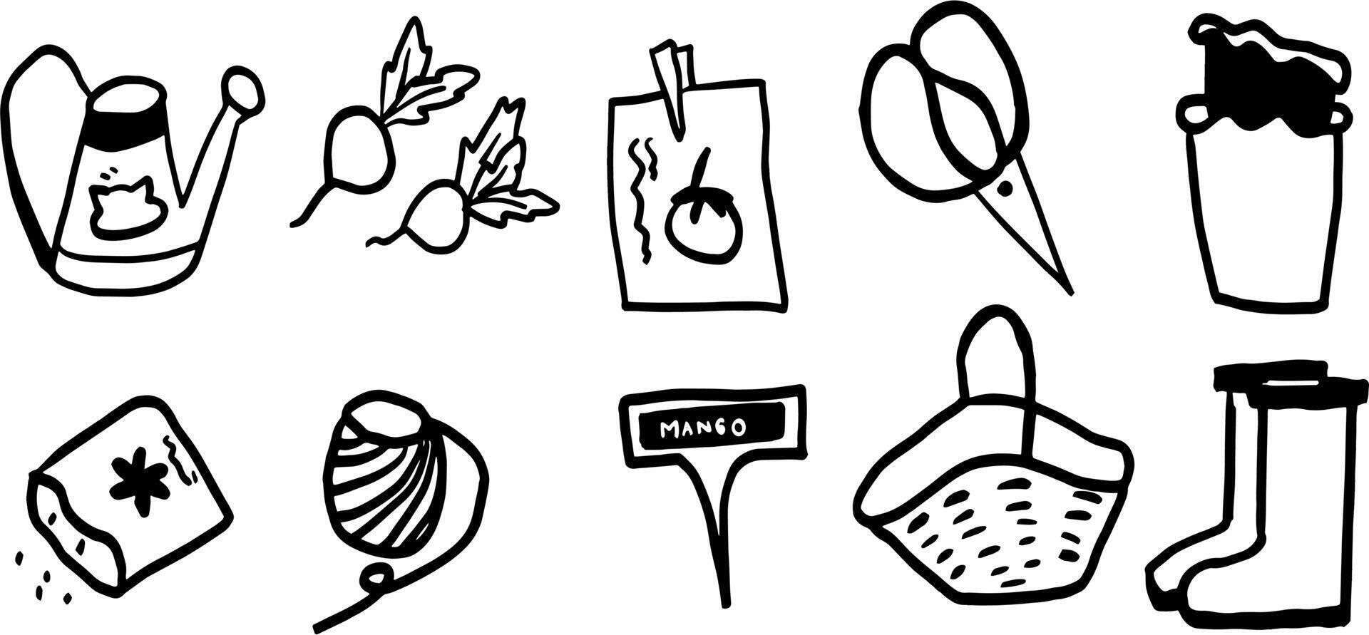 Clean and Simple Garden Doodles for Nature Designs vector