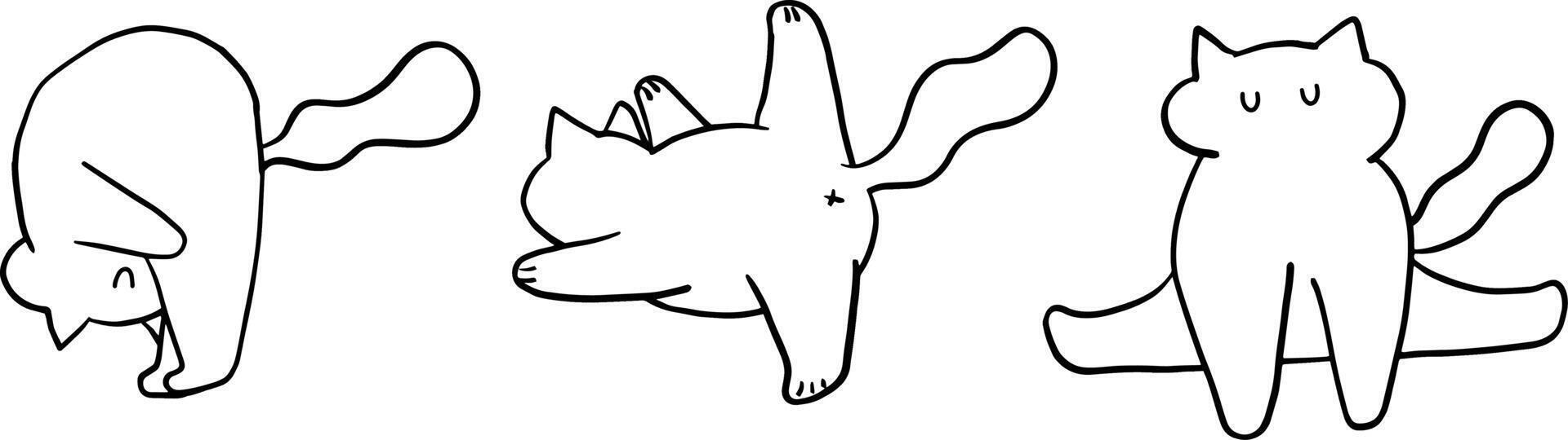 Cute Yoga Cat Doodle Set for Relaxation and Pet Themes vector